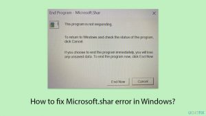 How to fix microsoft shar error in windows copy