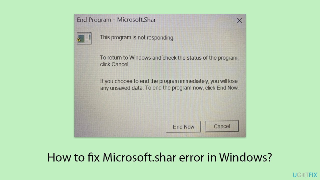 How to fix microsoft shar error in windows copy