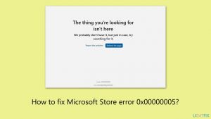 How to fix microsoft store error 0x00000005