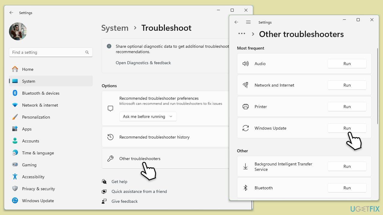 How to fix microsoft store error 0x8024001d run windows update microsoft store troubleshooter copy
