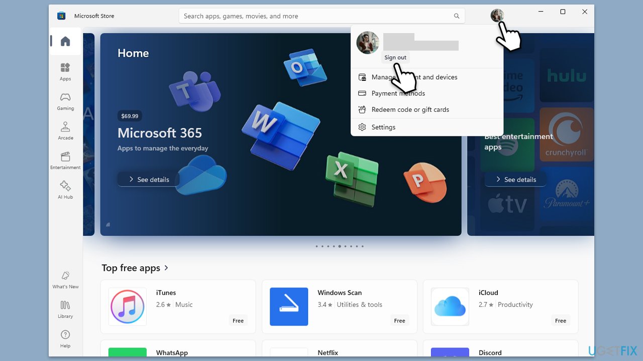How to fix microsoft store error code 0x000001f6 sign out