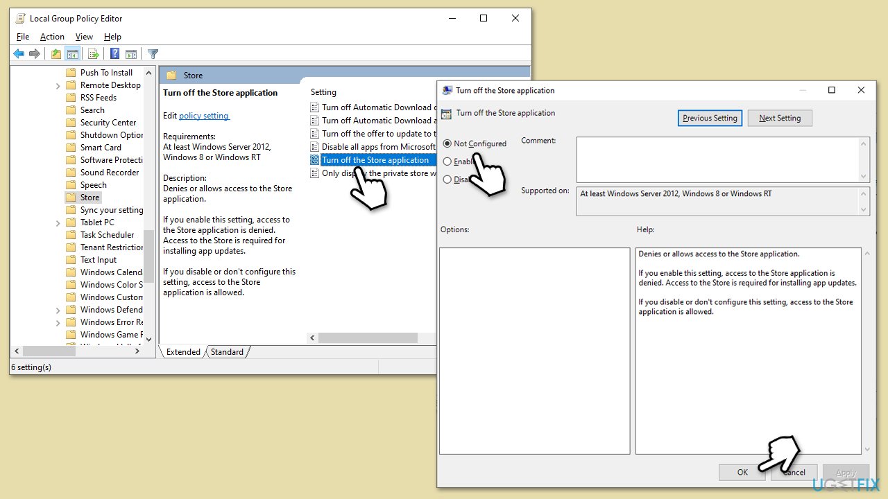 How to fix microsoft store is blocked error in windows group policy