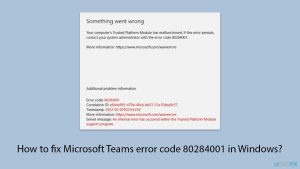 How to fix microsoft teams error code 80284001 in windows copy