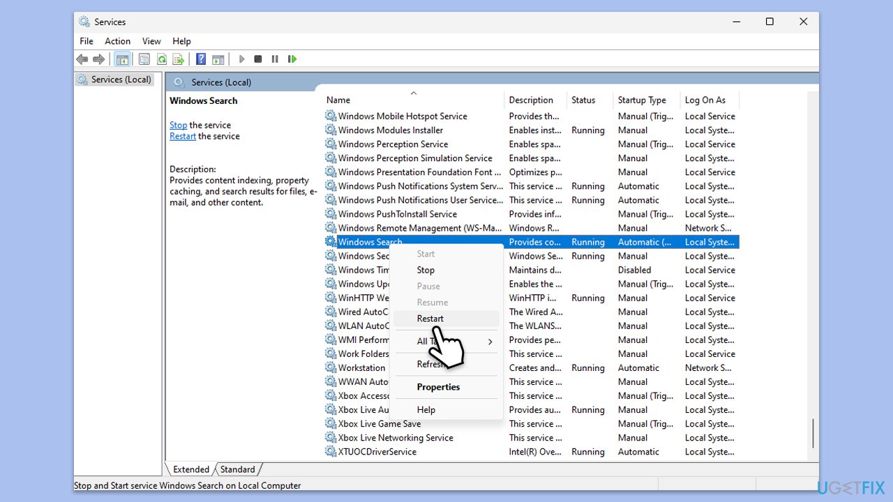 How to fix microsoft windows search filter searchfilterhost exe high cpu usage in windows restart windows search copy