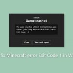 How to fix minecraft error exit code 1 in windows