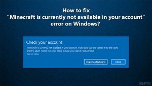 How to fix minecraft is currently not available in your account error on windows