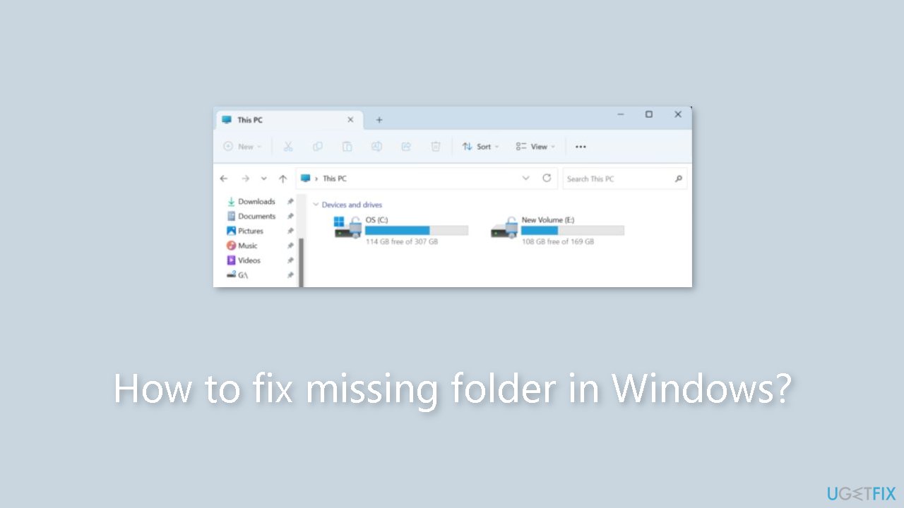 How to fix missing folder in Windows