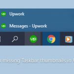 How to fix missing taskbar thumbnails in windows