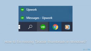 How to fix missing taskbar thumbnails in windows