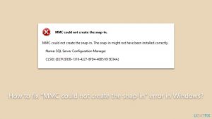 How to fix mmc could not create the snap in error in windows