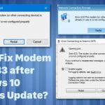 How to fix modem error 633 after windows 10 creators update