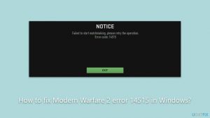 How to fix modern warfare 2 error 14515 in windows