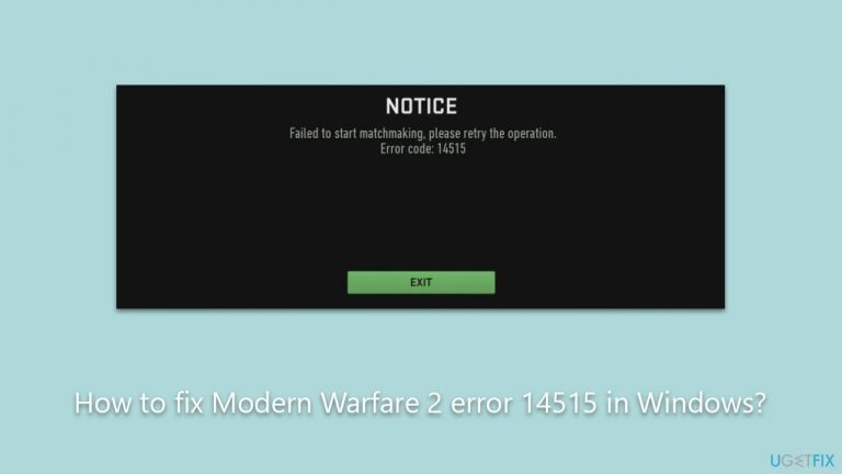 How to fix Modern Warfare 2 error 14515 in Windows?