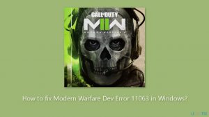 How to fix modern warfare dev error 11063 in windows