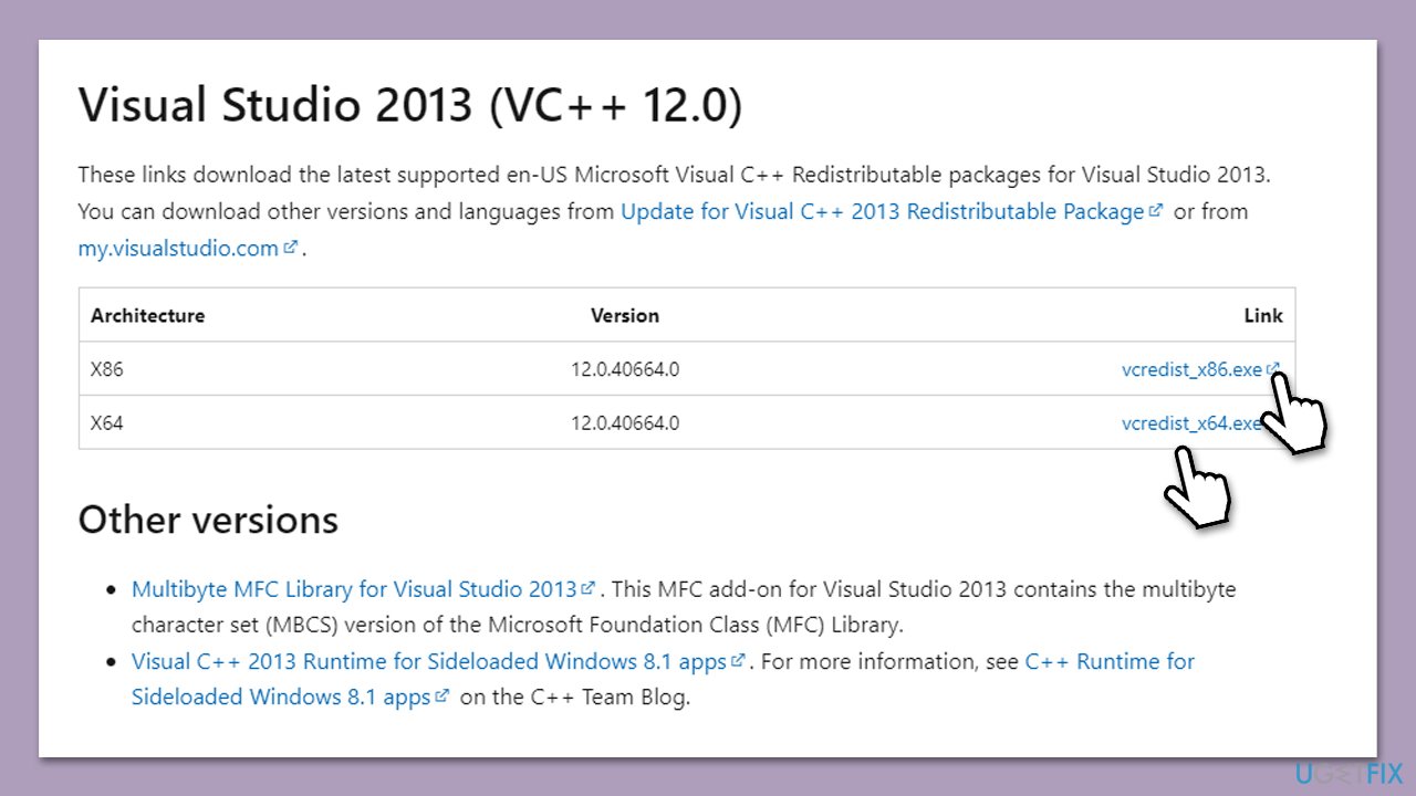 Install Visual C++ 2013