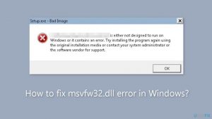 How to fix msvfw32 dll error in windows