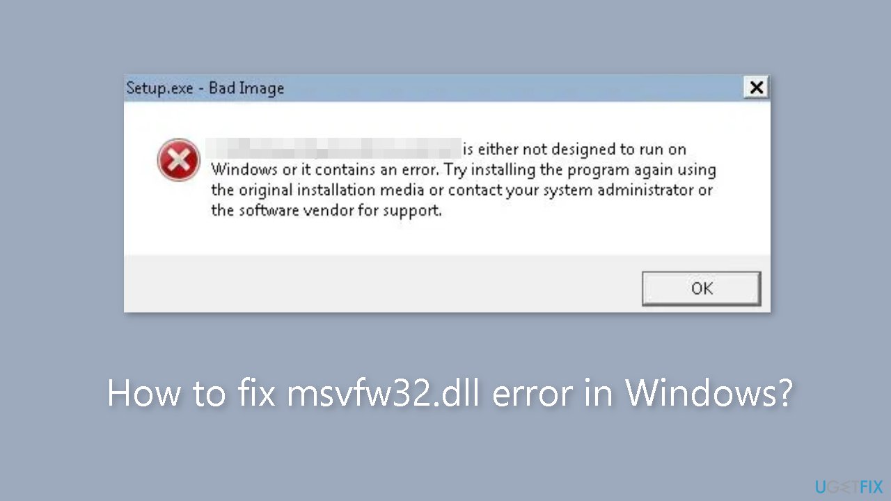 How to fix msvfw32.dll error in Windows