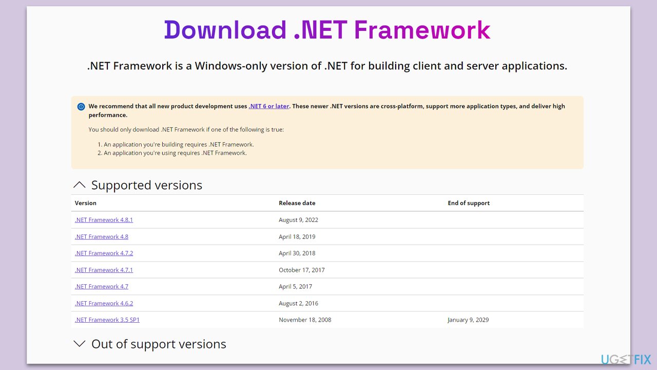 Update NET Framework