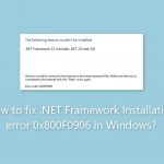 How to fix net framework installation error 0x800f0906 in windows