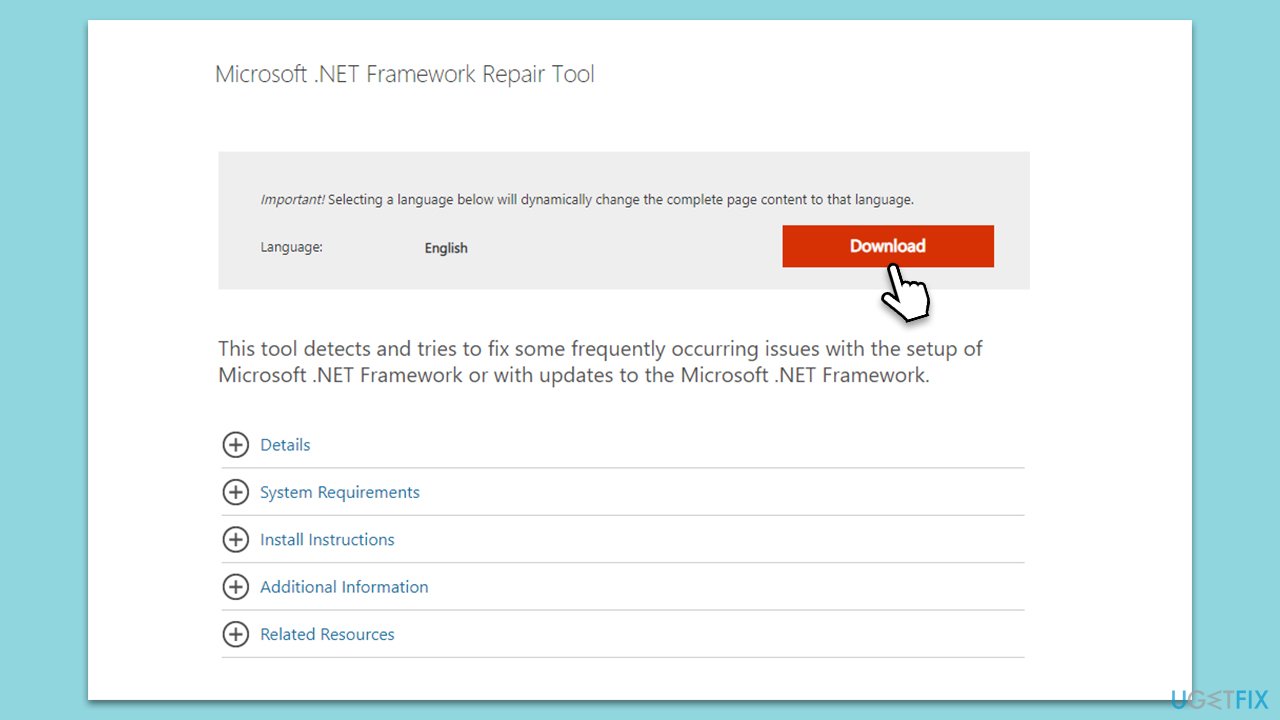 NET Framework repair tool