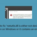 How to fix netutils dll is either not designed to run on windows or it contains an error