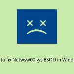 How to fix netwsw00 sys bsod in windows copy