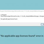 How to fix no applicable app licenses found error in minecraft copy