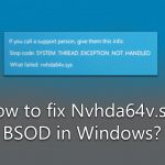 How to fix nvhda64v sys bsod in windows