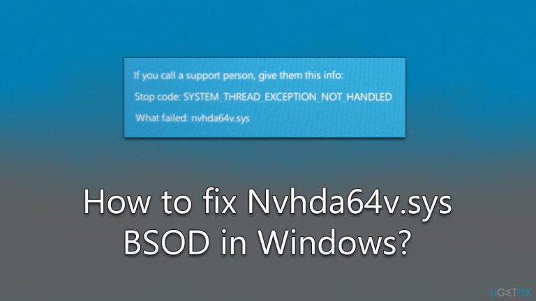 How to fix Nvhda64v.sys BSOD in Windows?