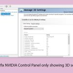 How to fix nvidia control panel only showing 3d settings copy