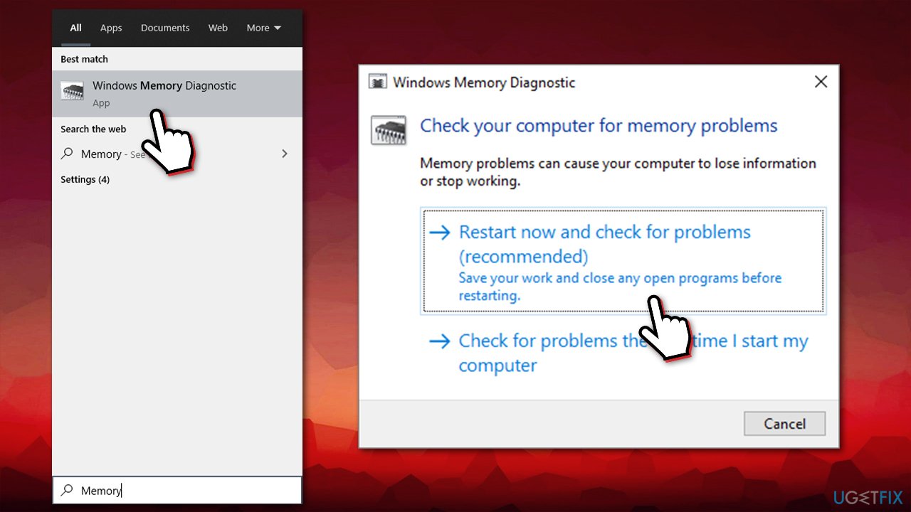 Run Windows memory diagnostic