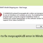 How to fix nvspcap64 dll error in windows copy