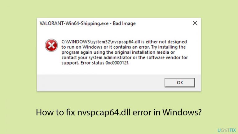 How to fix nvspcap64.dll error in Windows?