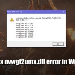 How to fix nvwgf2umx dll error in windows