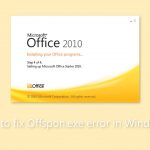 How to fix offspon exe error in windows