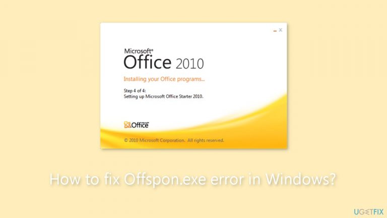 How to fix Offspon.exe error in Windows?