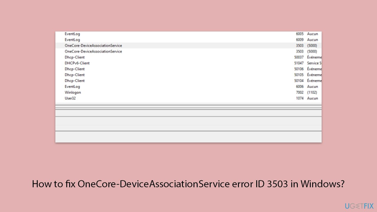 How to fix onecore deviceassociationservice error id 3503 in windows copy