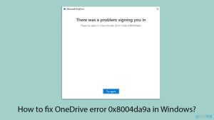 How to fix onedrive error 0x8004da9a in windows copy