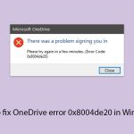 How to fix onedrive error 0x8004de20 in windows copy