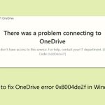 How to fix onedrive error 0x8004de2f in windows