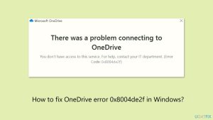 How to fix onedrive error 0x8004de2f in windows