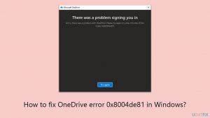 How to fix onedrive error 0x8004de81 in windows copy