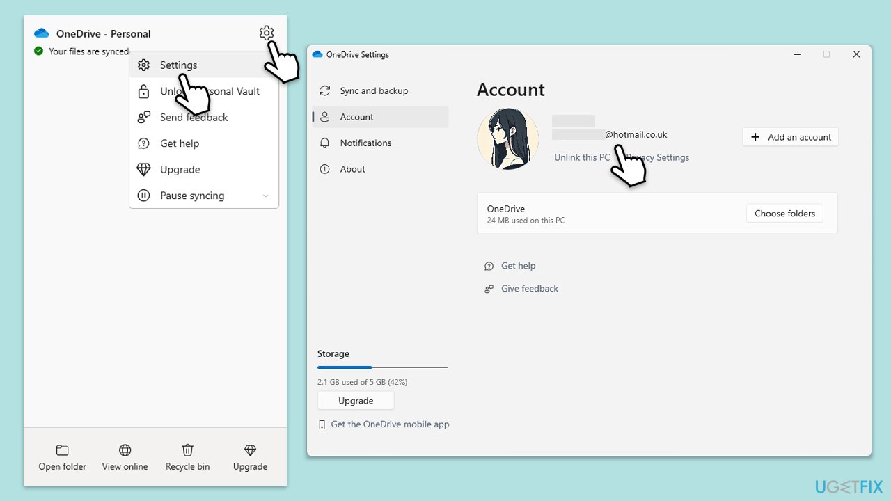 How to fix onedrive error 0x8004de85 in windows check correct account copy