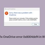 How to fix onedrive error 0x8004def4 in windows copy