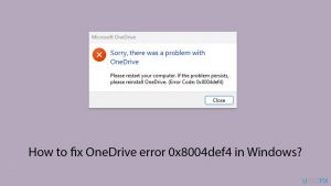 How to fix onedrive error 0x8004def4 in windows copy