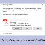 How to fix onedrive error 0x8007017c in windows copy