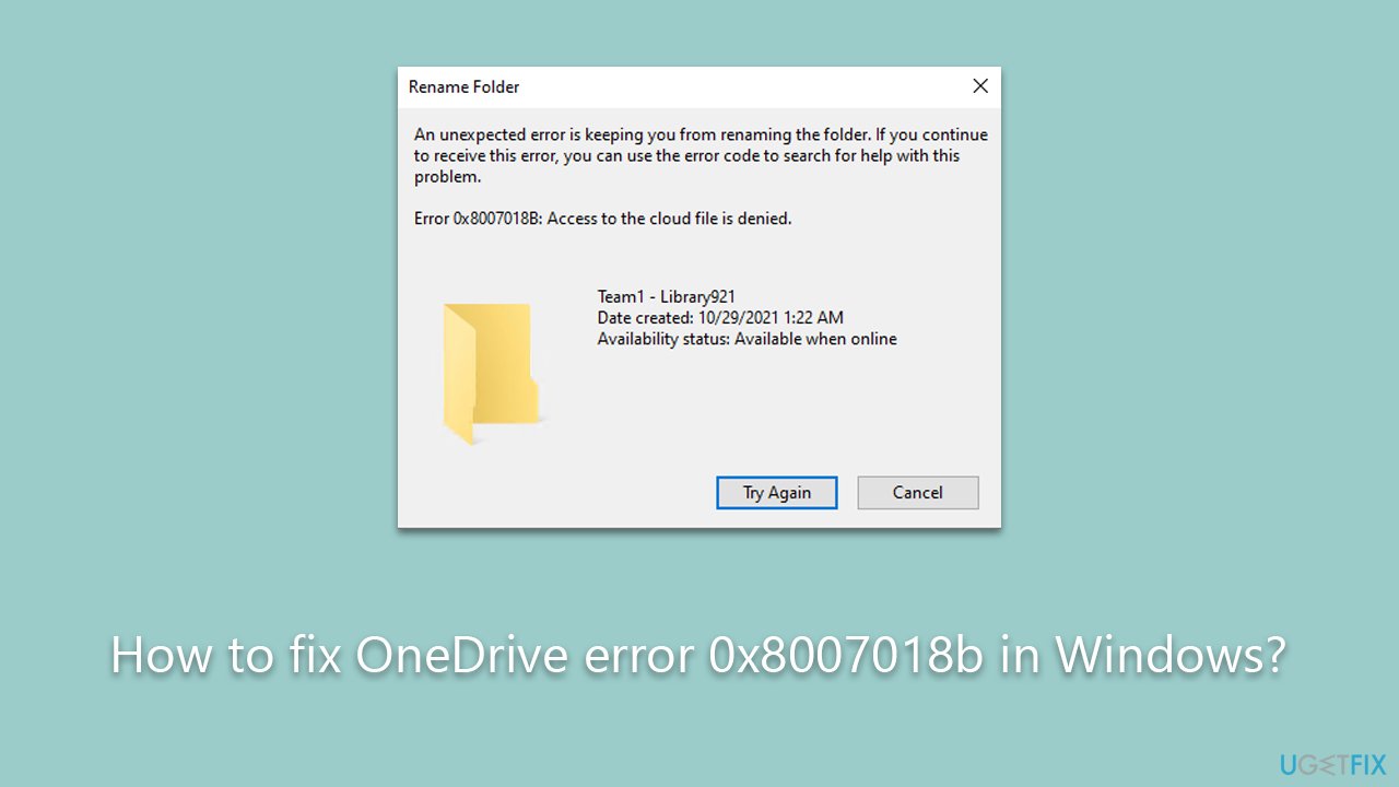 How to fix OneDrive error 0x8007018b in Windows?