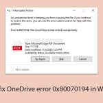 How to fix onedrive error 0x80070194 in windows copy