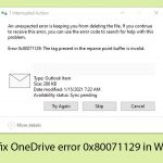 How to fix onedrive error 0x80071129 in windows copy
