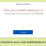 How to fix onedrive error code 0x8004de8a in windows copy